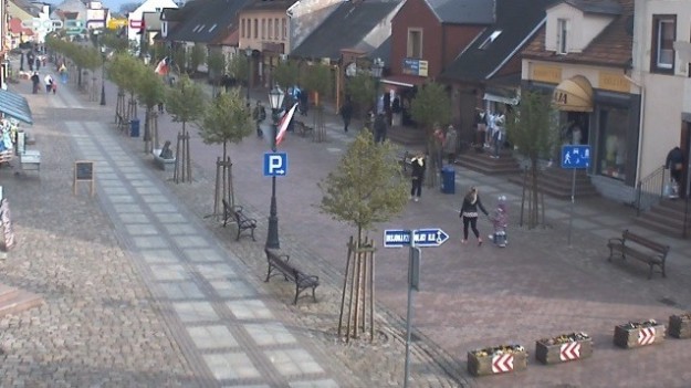 Widok z kamery - Łeba, ul.Kościuszki - deptak